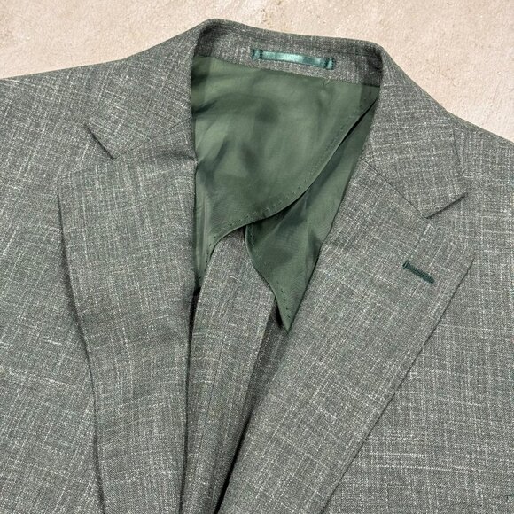 Harold Wool Silk Linen Blazer Unstructured Sport Coat Melange Grey Italy 42R - Picture 8 of 11